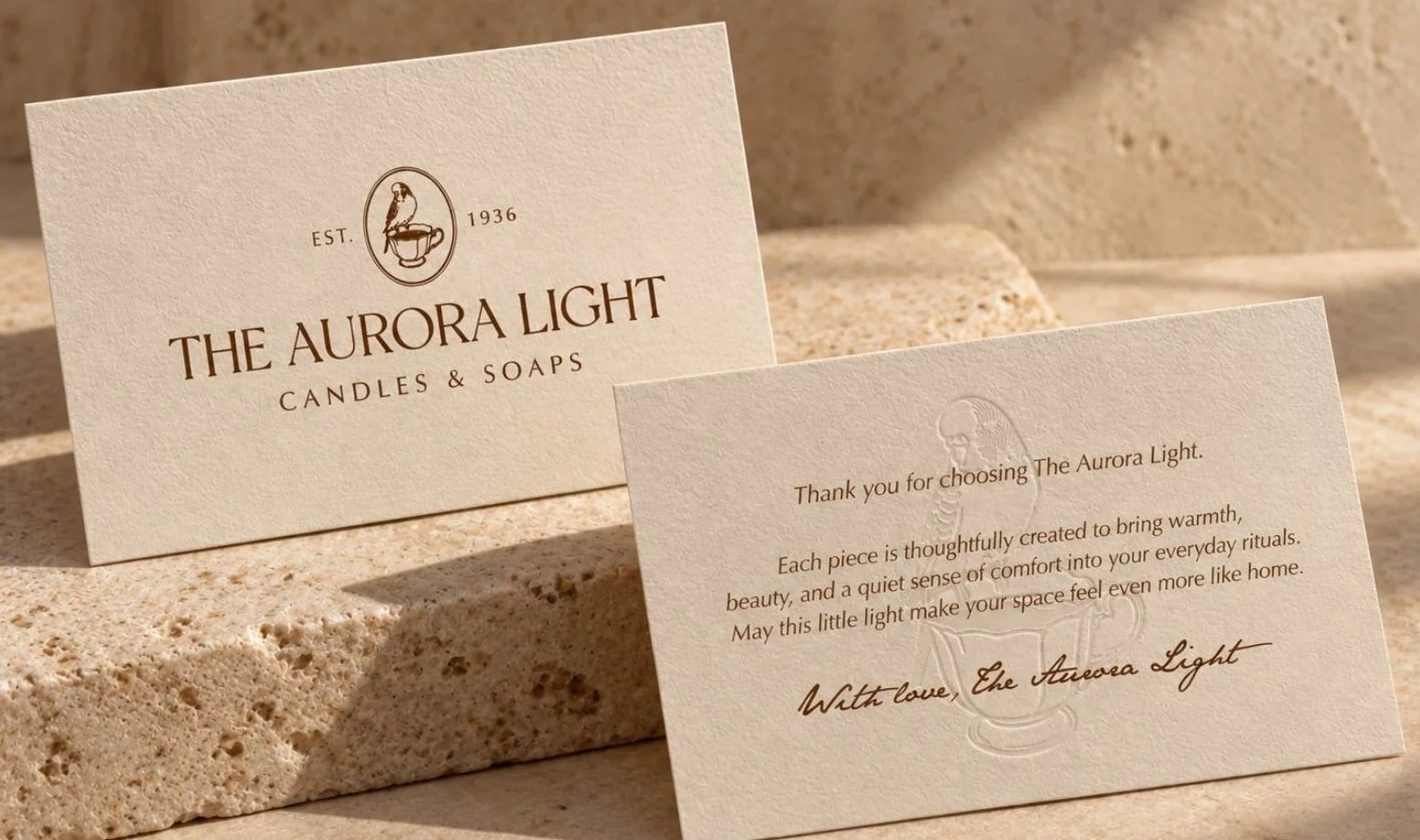 Thank-you card included in every order